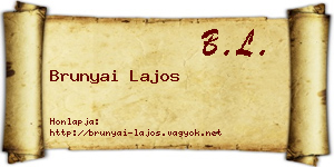 Brunyai Lajos névjegykártya